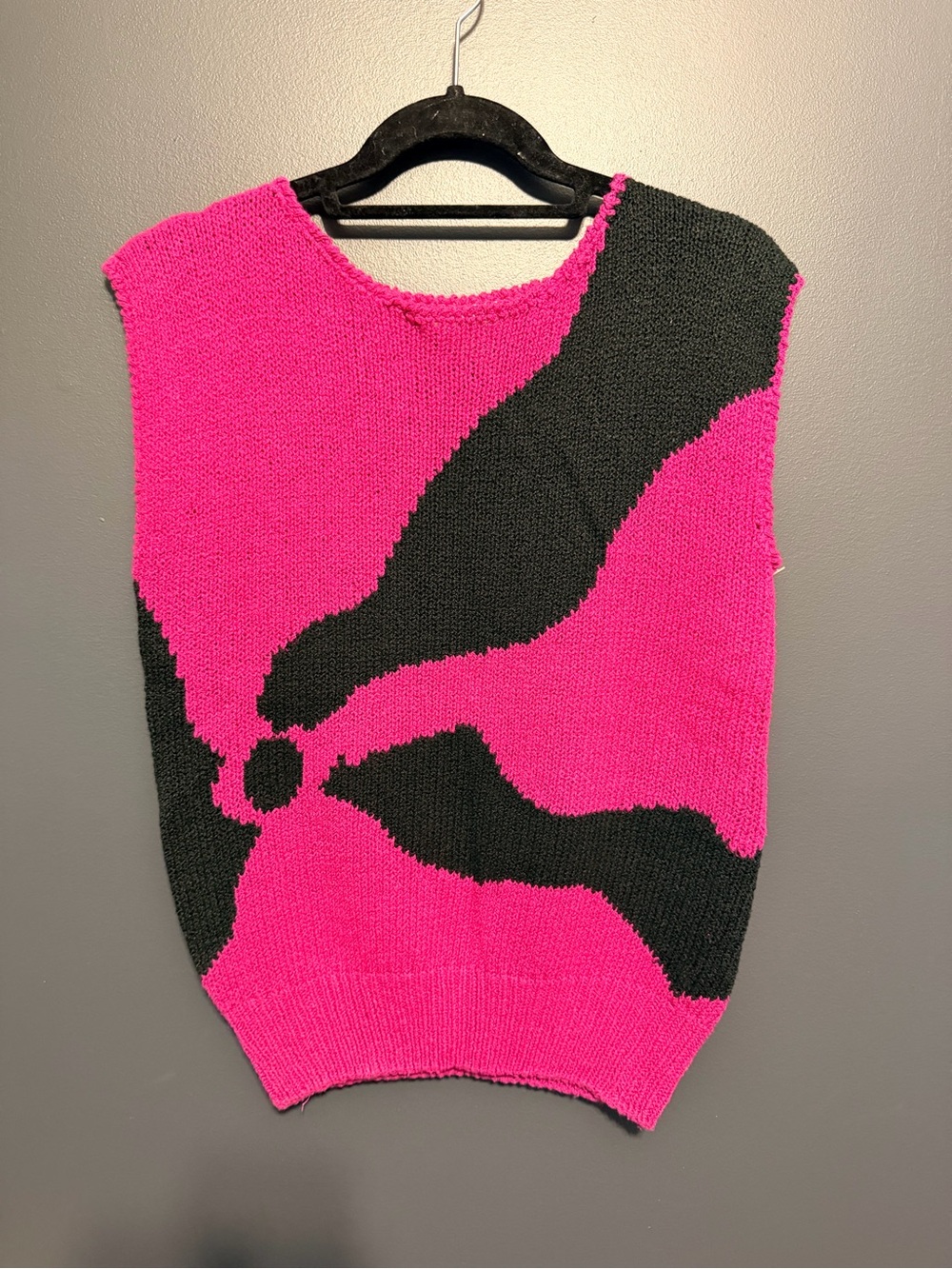 Vintage 80s Christian Dior Separates Magenta Ramie Cotton Knit Sweater - NWT!